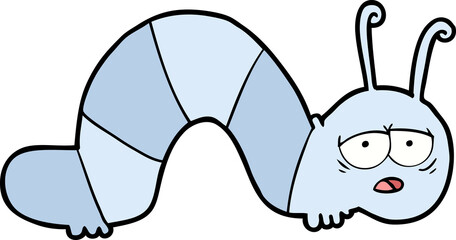 cartoon tired caterpillar