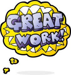 freehand drawn thought bubble cartoon great work symbol
