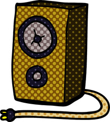 cartoon doodle old wood speaker