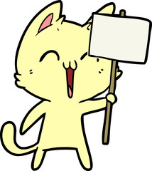 happy cartoon cat