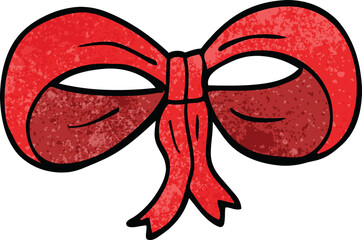 cartoon doodle tied bow