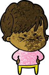 cartoon frustrated woman