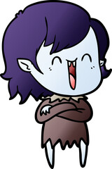 cute cartoon happy vampire girl
