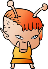 cute cartoon alien girl