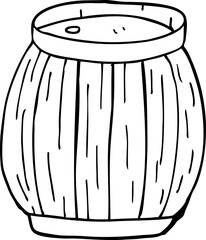 line drawing cartoon beer barrel