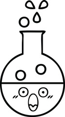 line drawing cartoon of a test tube