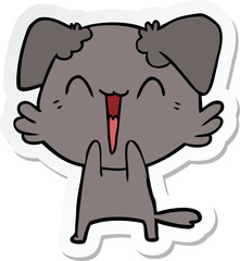 Obraz premium sticker of a happy little dog cartoon