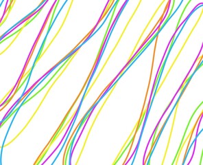 Hand drawn fun colorful lines doodles in different bright colors