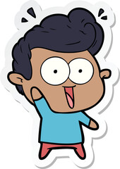 sticker of a cartoon staring man