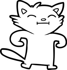 happy cartoon cat