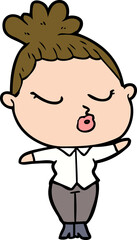 cartoon calm woman