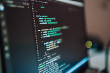 Fototapeta premium Close-up photo of programming language code