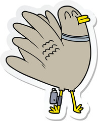 sticker of a cartoon pigeon