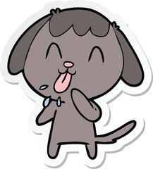 sticker of a cute cartoon dog