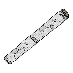 freehand drawn comic book style cartoon old pipe