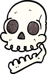 cartoon doodle skull
