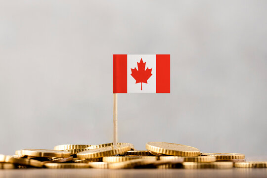 The Flag of Canada with Coins.