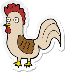 sticker of a cartoon rooster