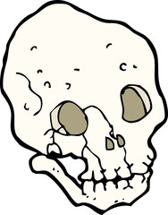 cartoon spooky skull
