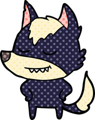 friendly cartoon wolf