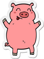 Obraz na płótnie Canvas sticker of a cartoon pig