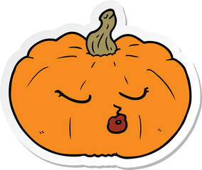 sticker of a cartoon pumpkin