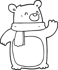 cartoon bear wearing scarf