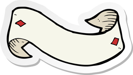 sticker of a cartoon tattoo scroll banner