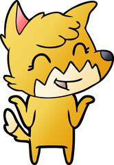 happy cartoon fox