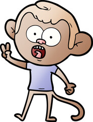 cartoon shocked monkey