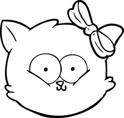 cute cartoon kitten face