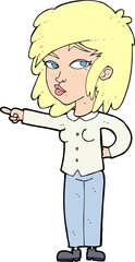 cartoon woman pointing