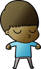 cartoon calm boy