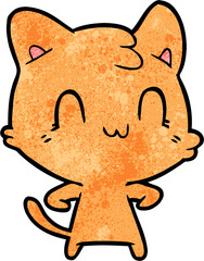 cartoon happy cat