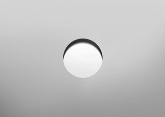Minimal scene with geometrical forms. Round cycle in soft grey background