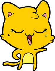 happy cartoon cat