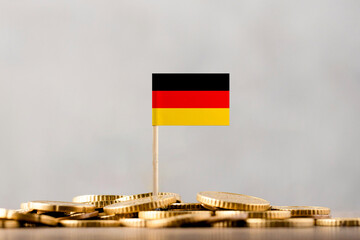 The Flag of Germany with Coins.