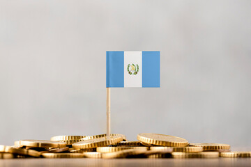 The Flag of Guatemala with Coins.