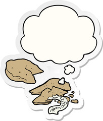 cartoon fortune cookies with thought bubble as a printed sticker