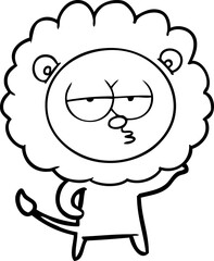 cartoon bored lion