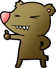 cartoon bear giving thumbs up