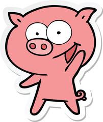 Fototapeta premium sticker of a cheerful pig cartoon