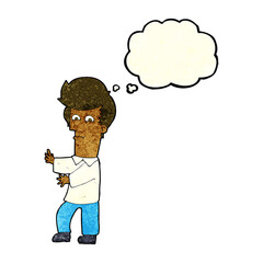 cartoon man gesturing wildly with thought bubble