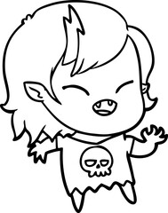 cartoon laughing vampire girl