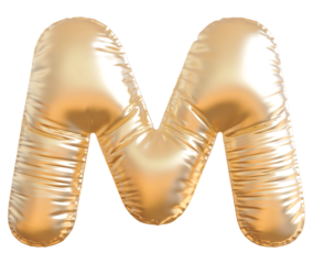 Balloon Letter M Golden Modern