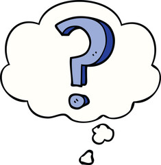 cartoon question mark with thought bubble