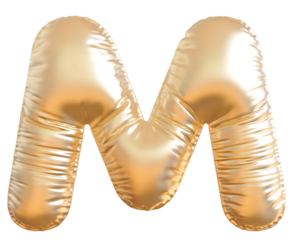 Balloon Letter M Golden Modern
