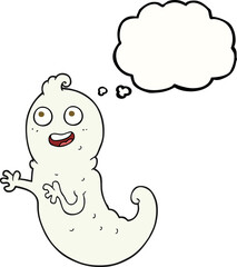 freehand drawn thought bubble cartoon ghost