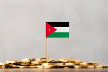 The Flag of Jordan with Coins.