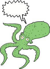 cartoon octopus with speech bubble